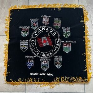 Moose Jaw Sask, Provincial Coats of Arms Throw Pillow Cover or Wall Tapestry